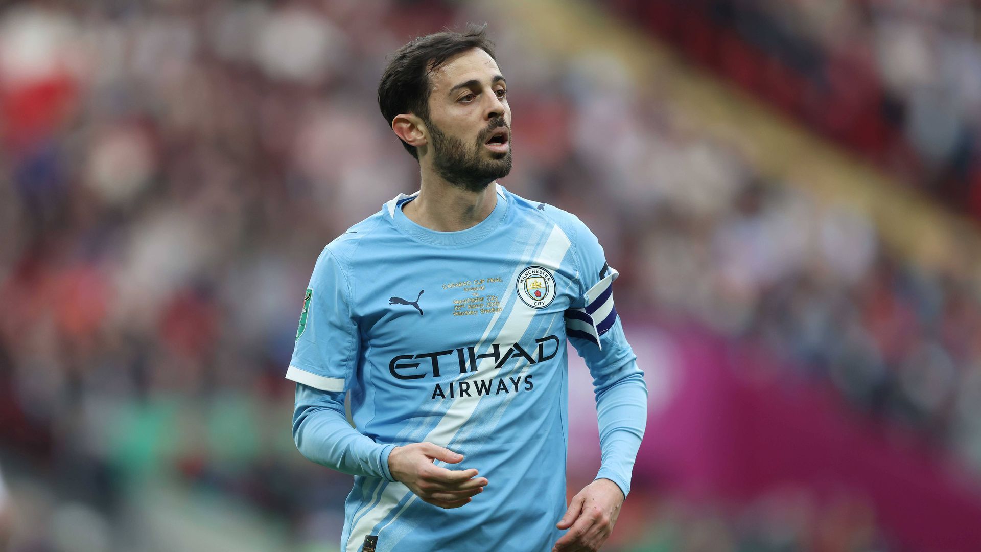 Bernardo Silva durante un partido del Manchester City
