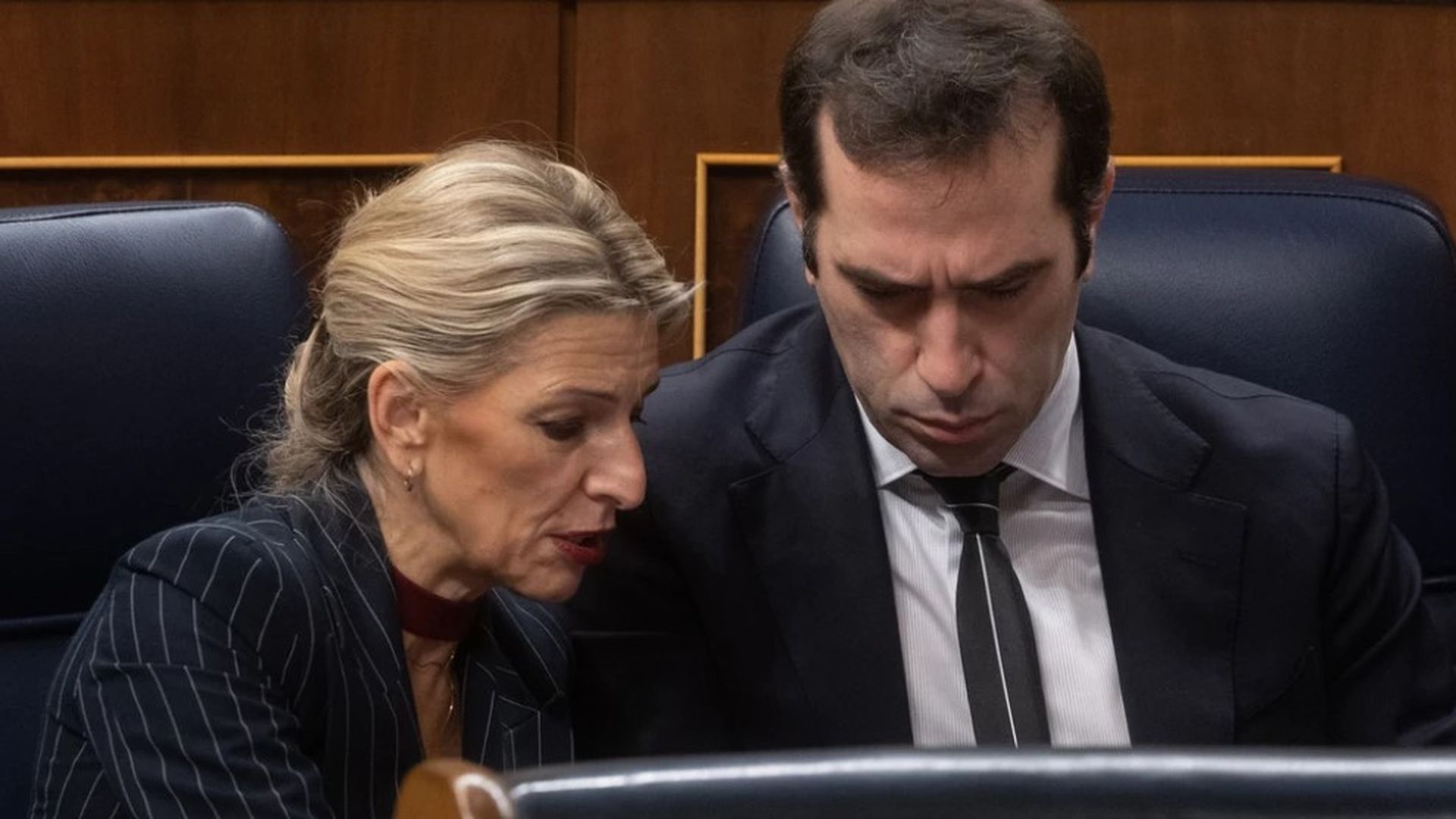 Carlos Cuerpo y Yolanda Díaz unidos ante el teletrabajo Carlos Cuerpo y Yolanda Díaz unidos ante el teletrabajo