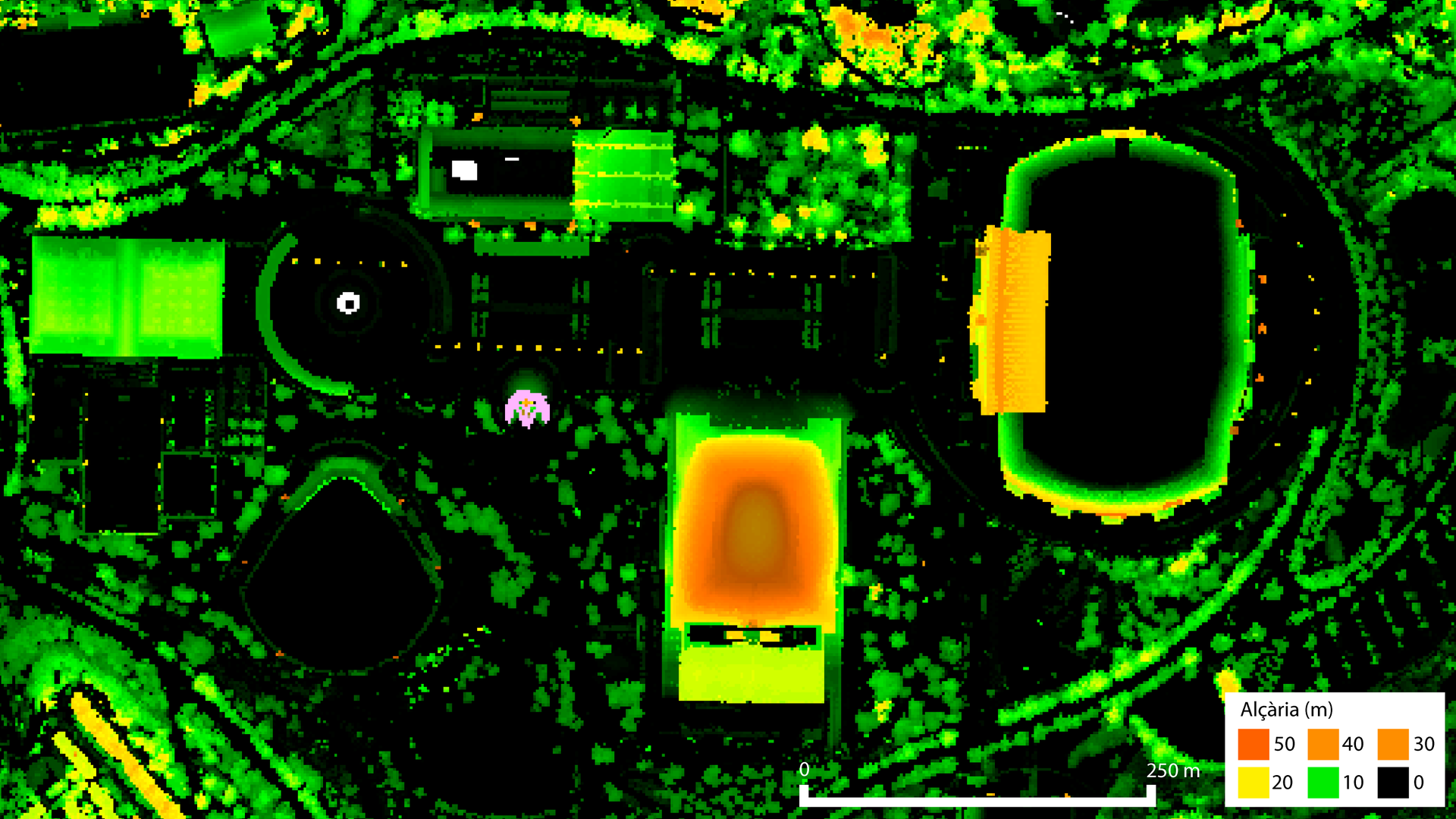 Zona de los alrededores del Palau sant Jordi en Barcelona