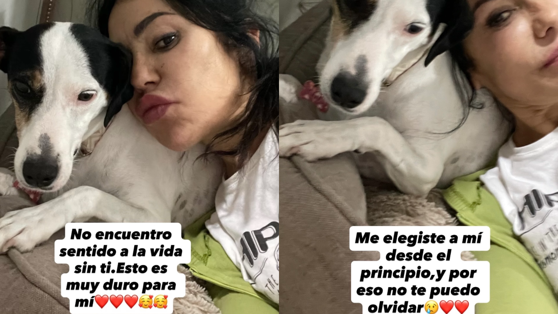 El último adiós de Maite a su perrita, Tila