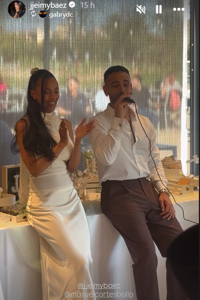 Jeimy Baéz y Manuél Cortés durante la celebración