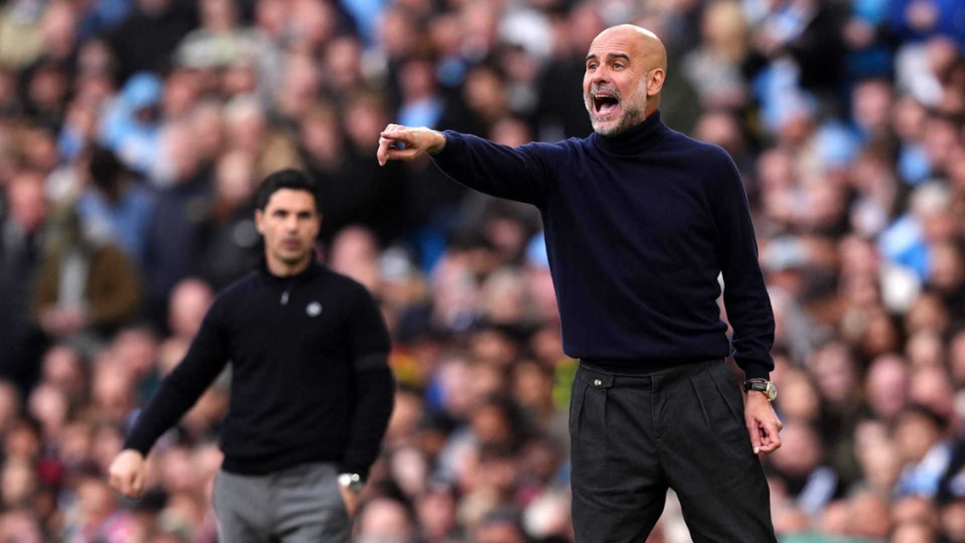 Pep Guardiola, en el City-Arsenal