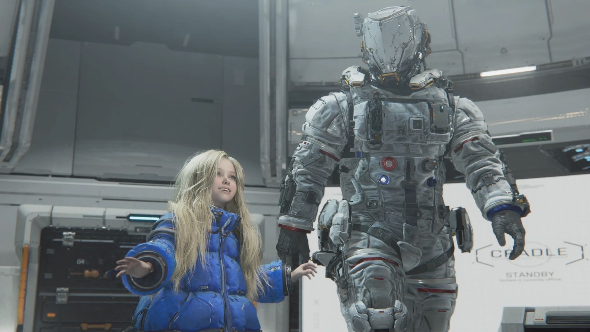 Hugh y Diana juntos en Pragmata