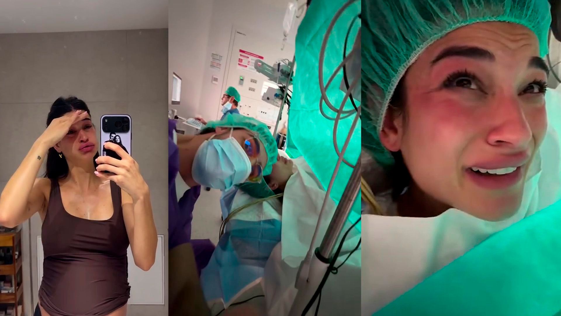 Imágenes del día del parto de Estela Grande