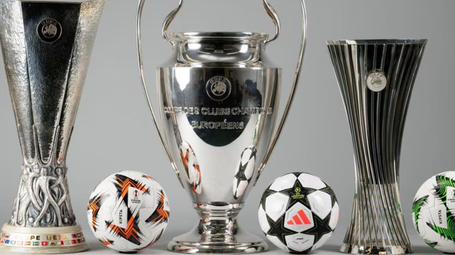 Los trofeos de la Europa League, Champions y Conference