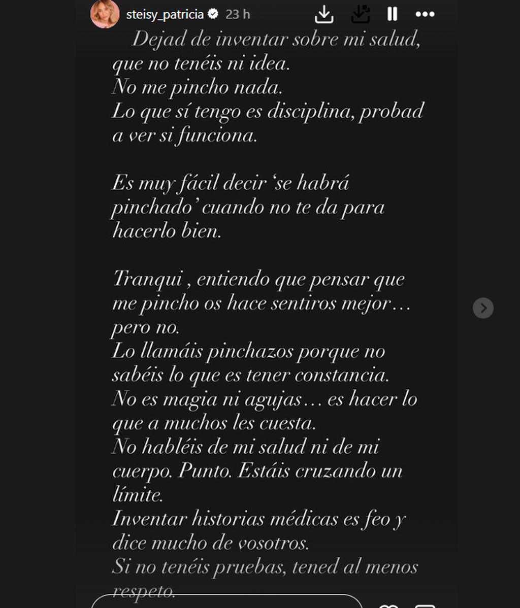 Patricia Steisy responde a las críticas