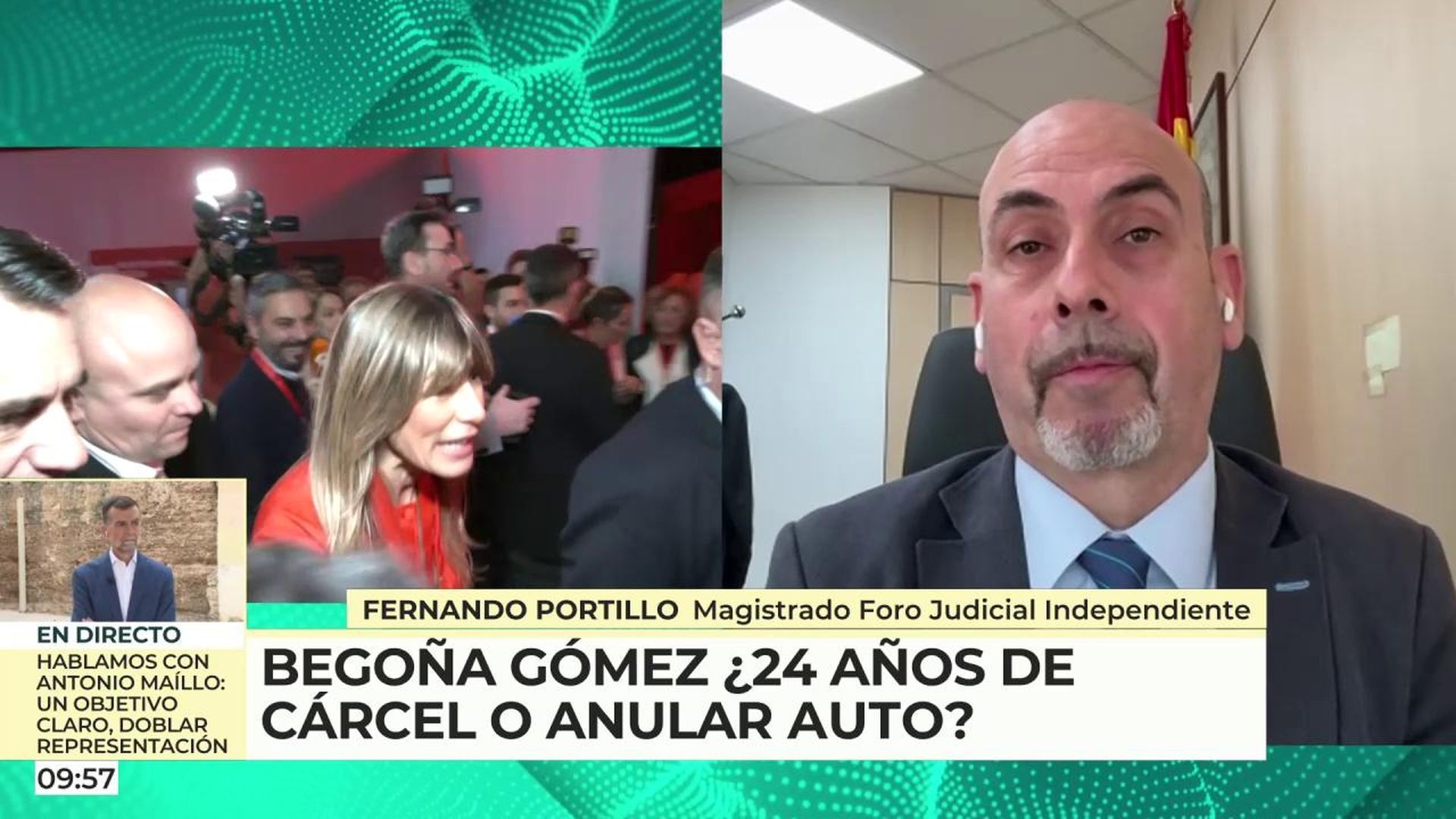 El magistrado Fernano Portillo habla sobre la petición de 24 años paa Begoña Gómez