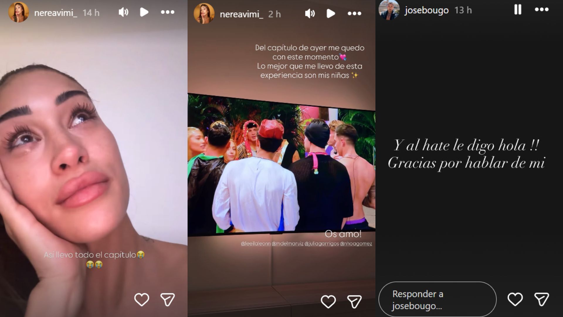 Nerea y José reaccionan en sus stories a su programa final