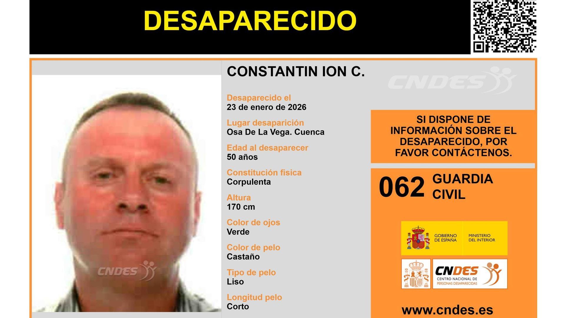 Constantin Ion C. llevaba desaparecido desde el 23 de enero