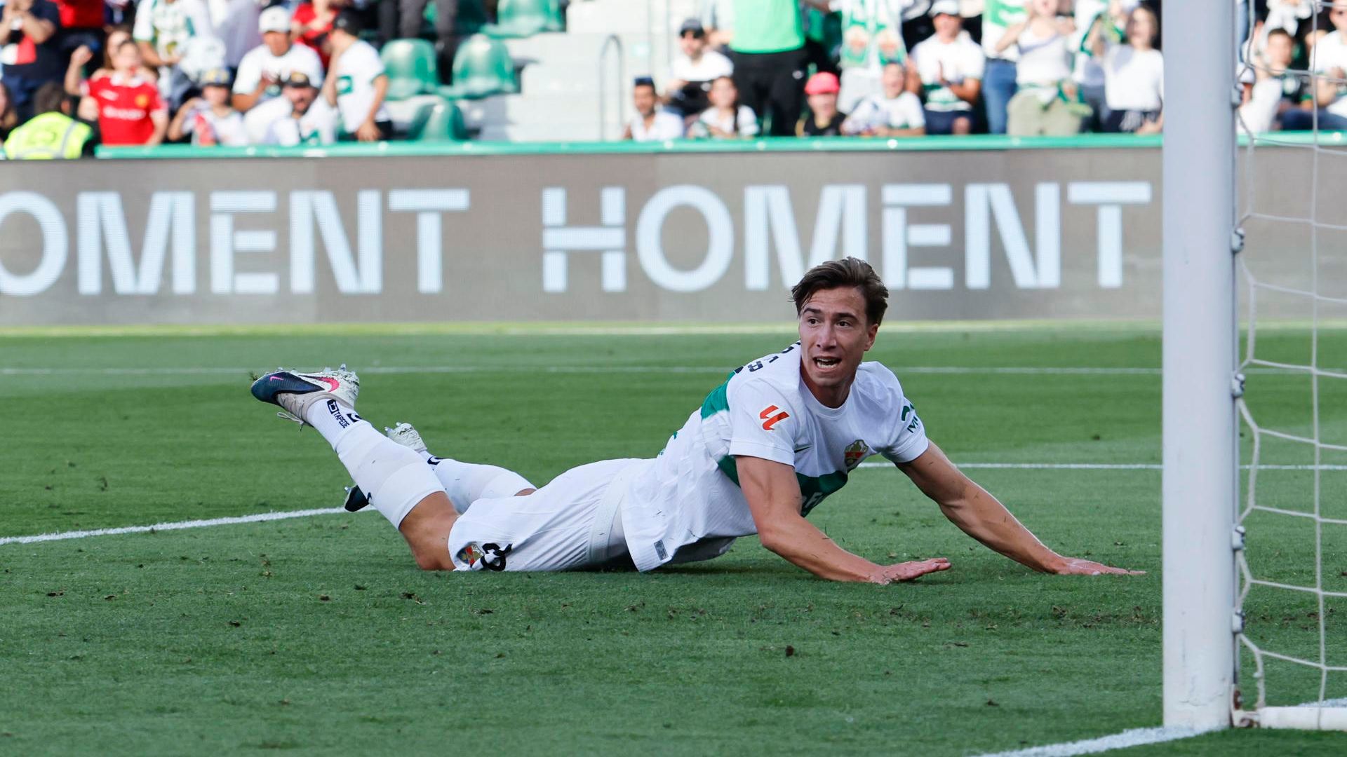 Affengruber en su gol contra el Atlético