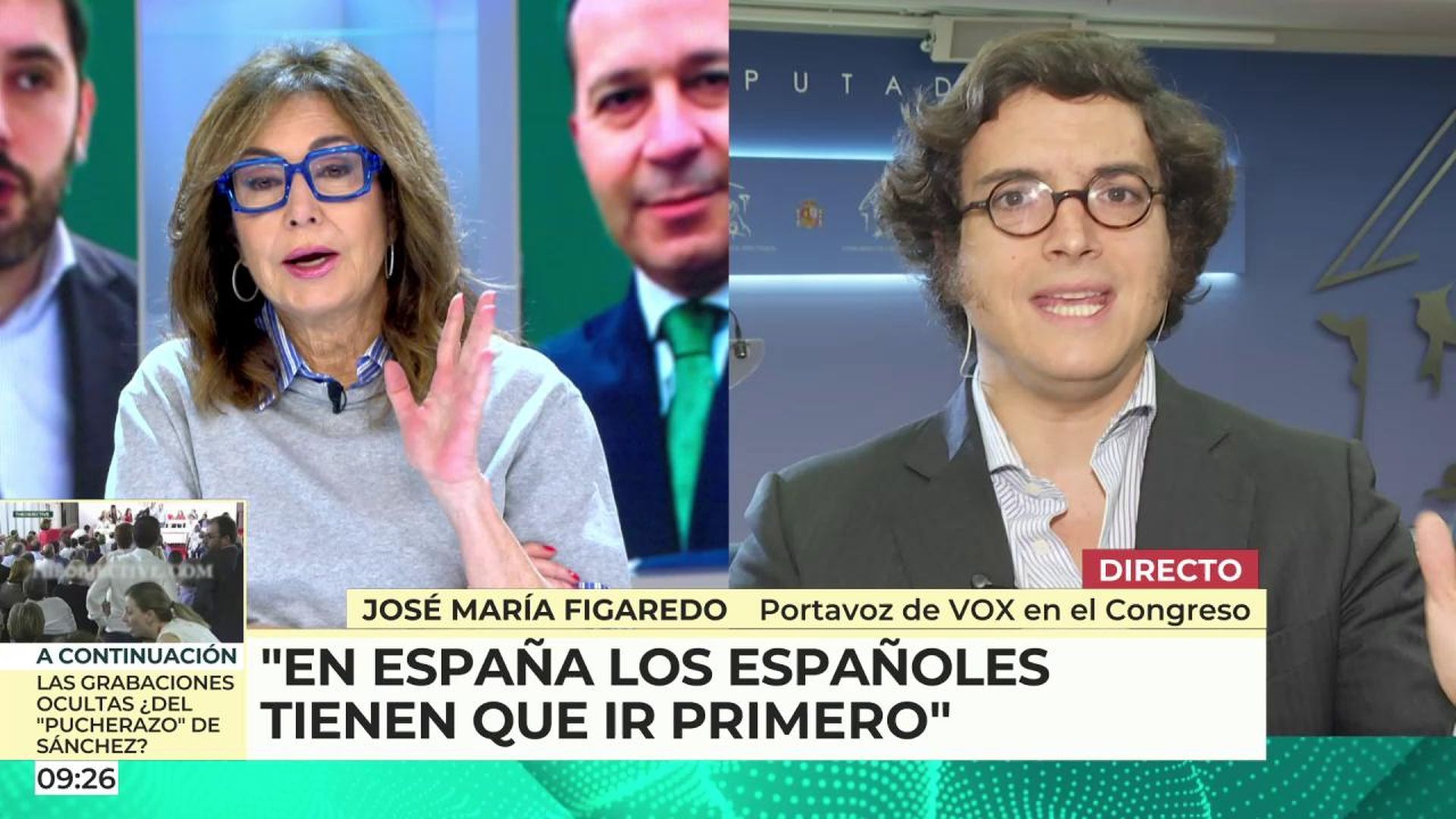 José María Figaredo, portavoz de Vox, habla en 'El Programa de Ana Rosa' sobre la prioridad nacional