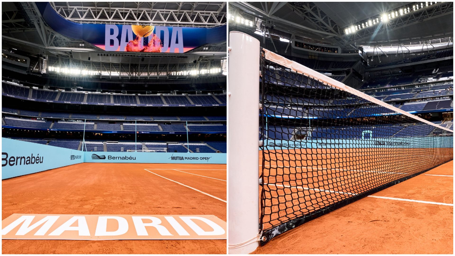 Las pistas de tenis en el Santiago Bernabéu