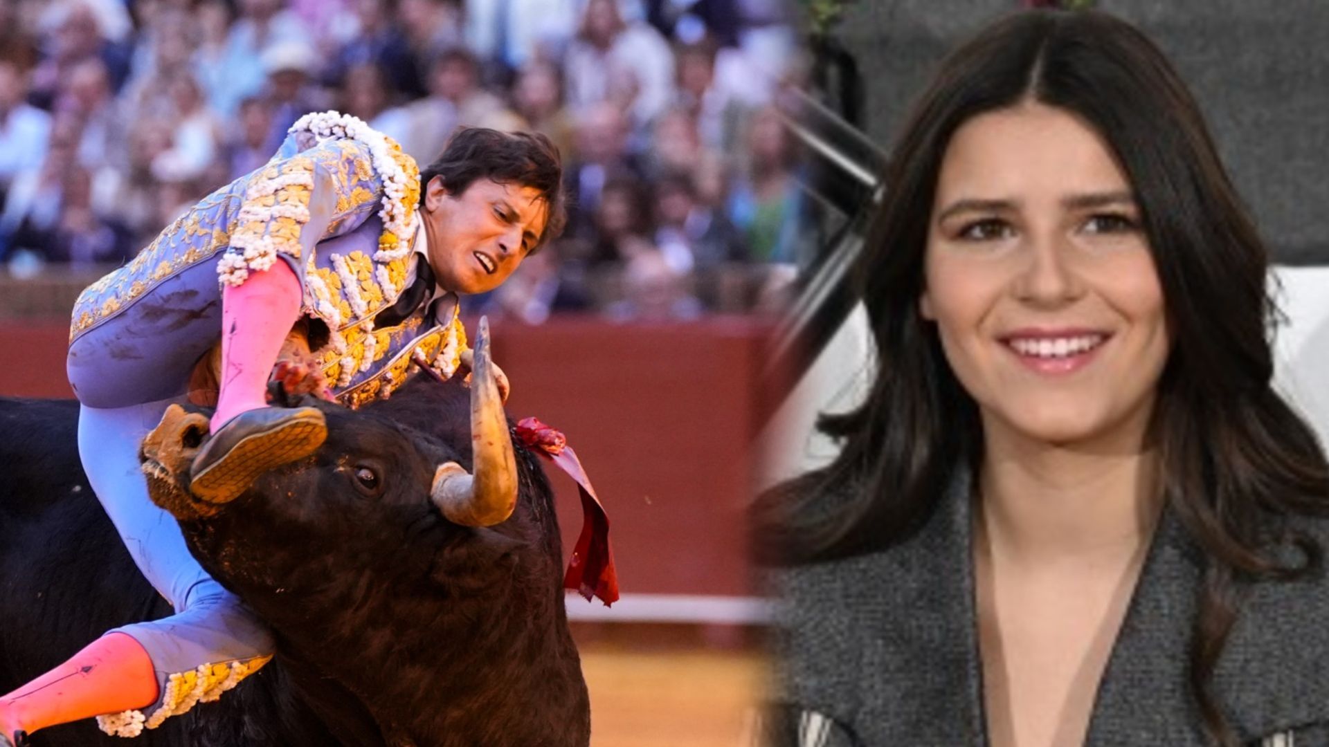 Tana Rivera vive su primer susto como pareja de Roca Rey, su grave cogida en La Maestranza