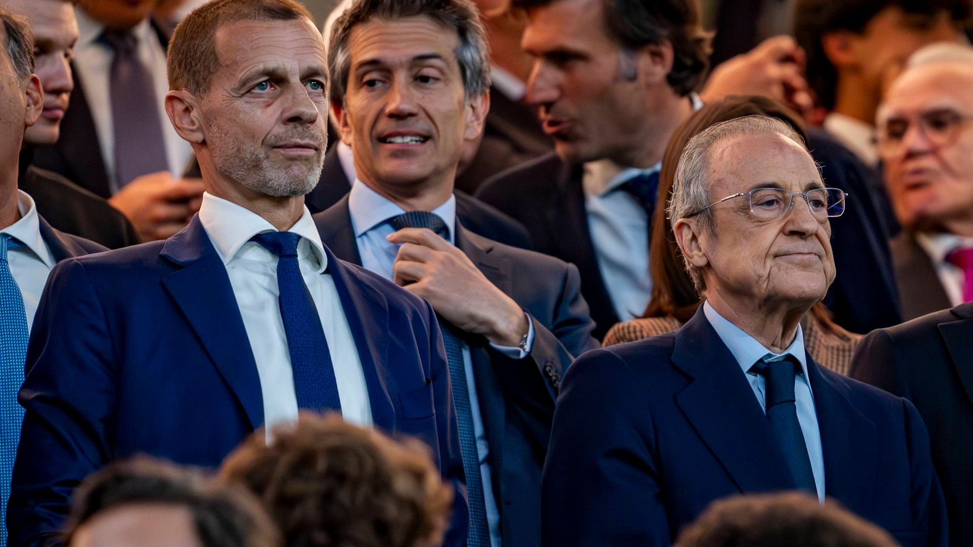 Alexander Ceferin y Florentino Pérez, juntos en el palco