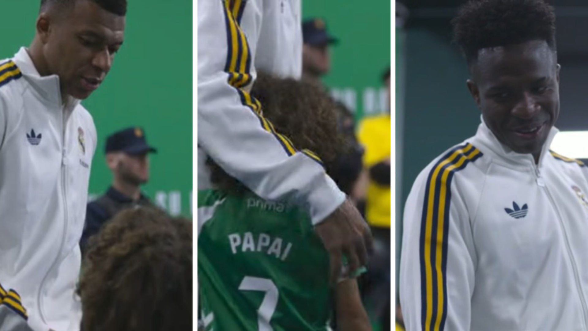 La reacción del hijo de Antony al conocer a Mbappé y Vinicius