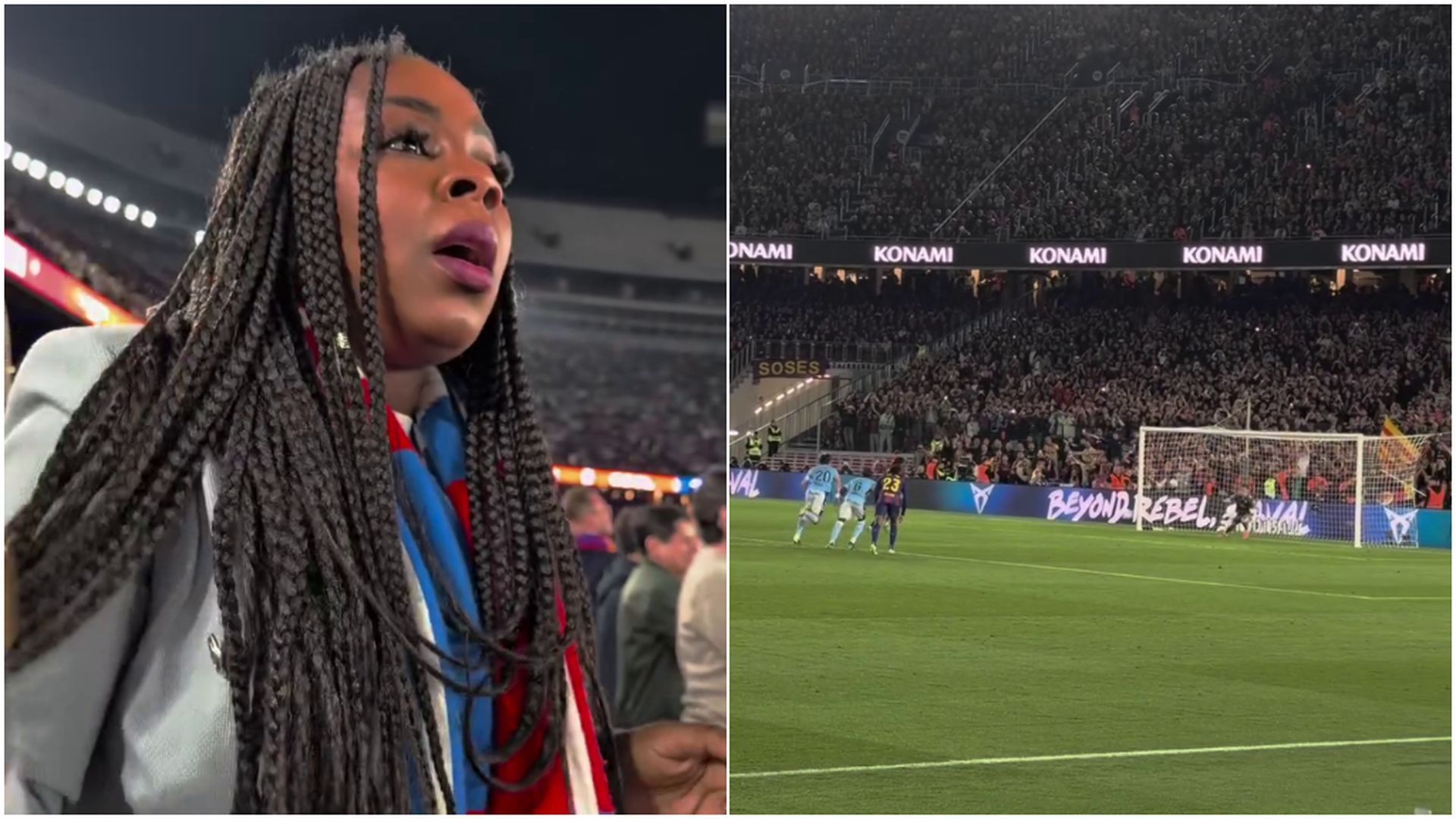 Sheila Ebana, en el momento en el que Lamine se lesionó