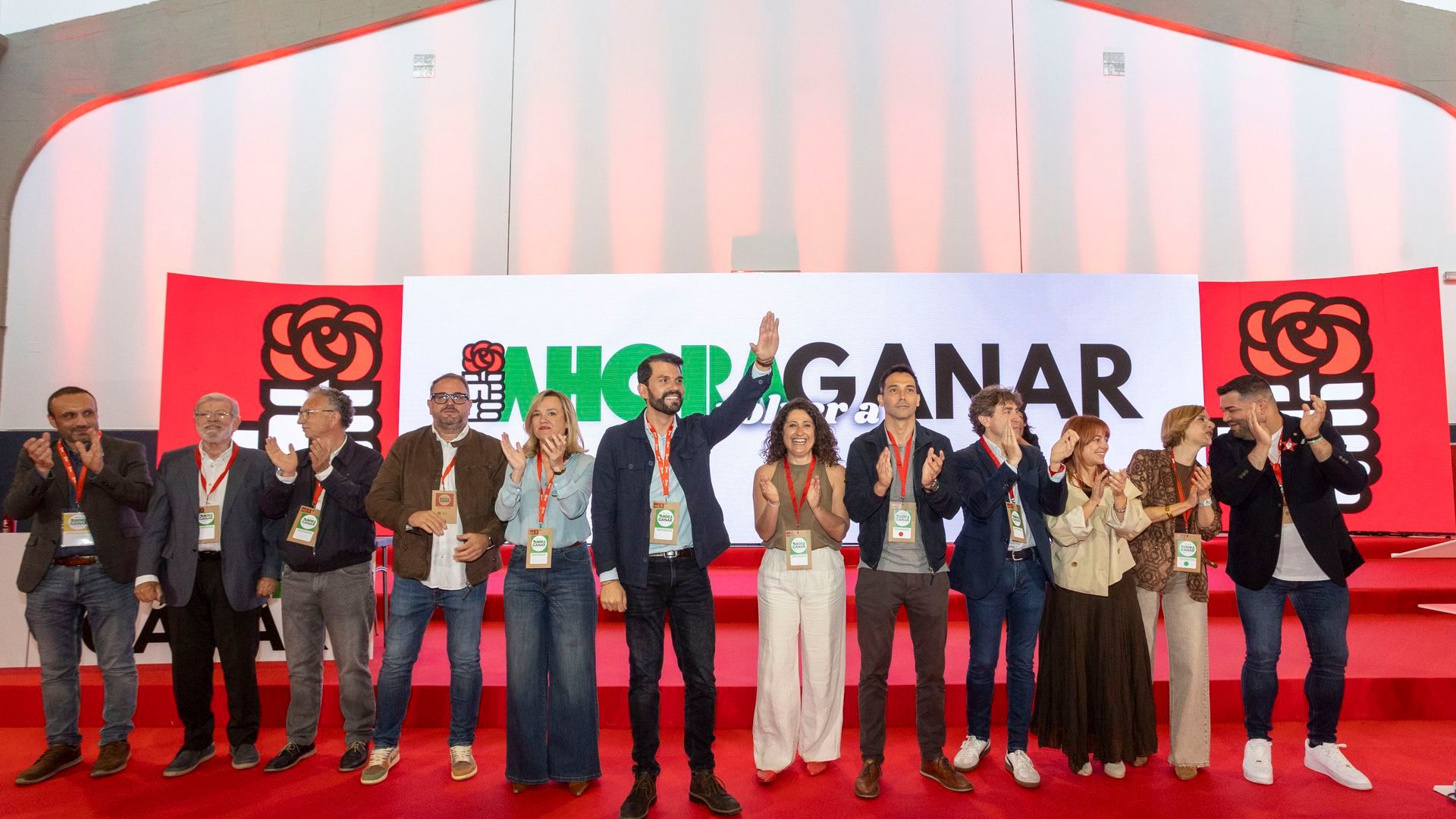 El secretario general del PSOE de Extremadura, Alvaro Sánchez Cotrina, durante la celebración del 16º Congreso Extraordinario Regional este sábado en Mérida