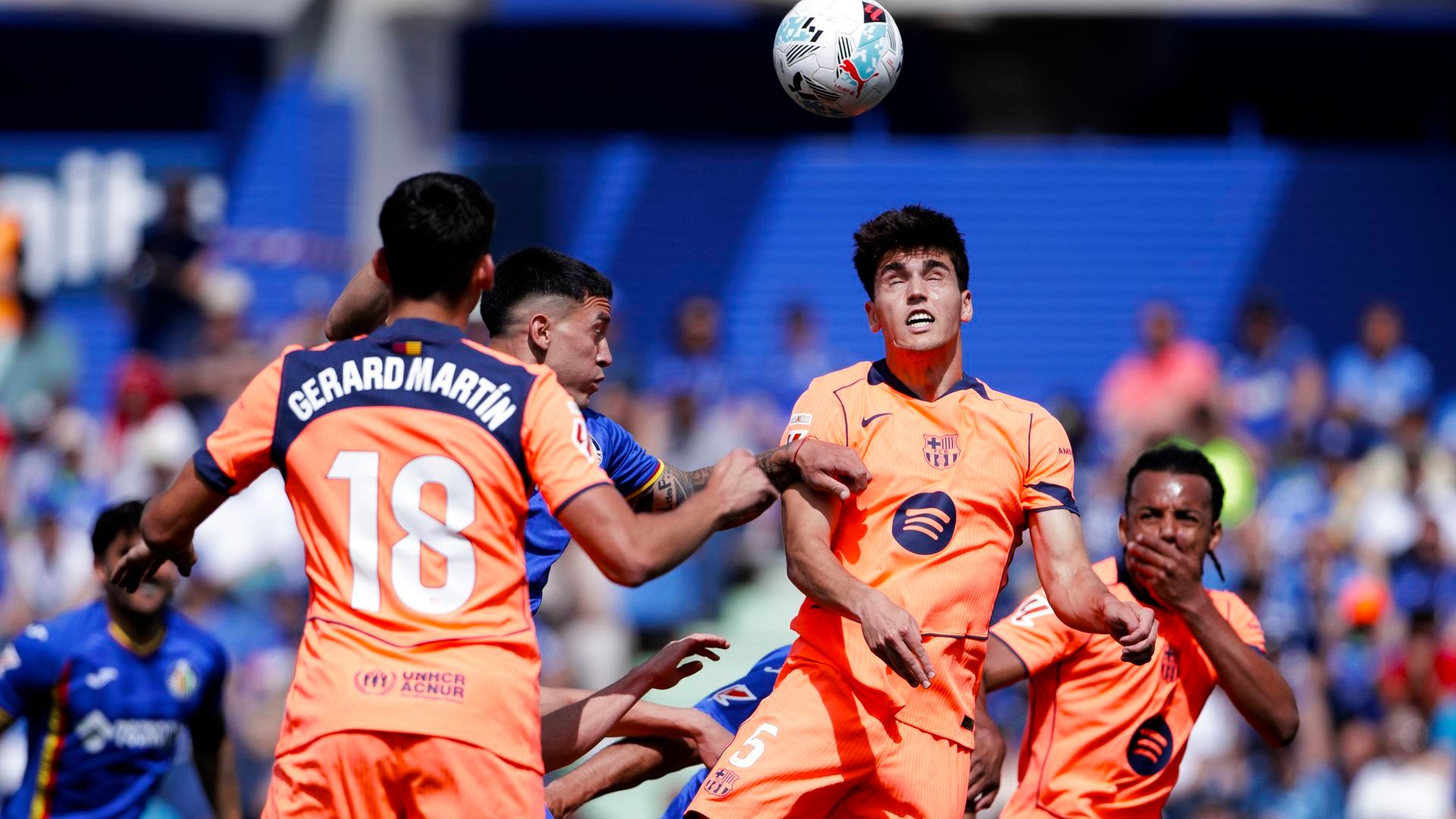 Lance del Getafe - Barcelona en el Coliseum.