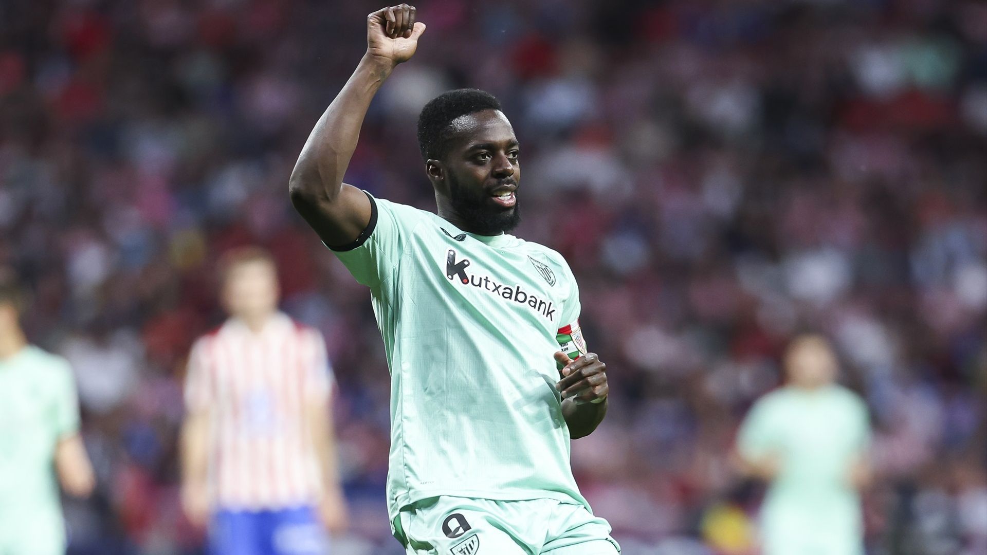 Gesto de Iñaki Williams ante el Atlético en el Metropolitano