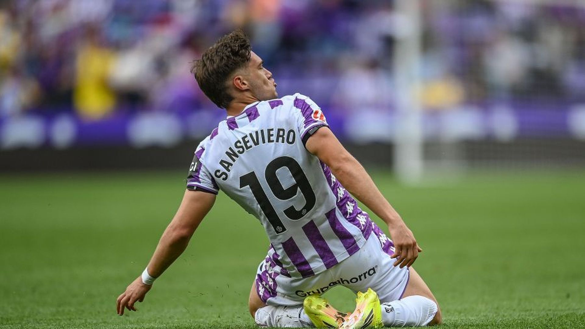 Sanseviero celebra el gol de la victoria ante la Real Sociedad B.