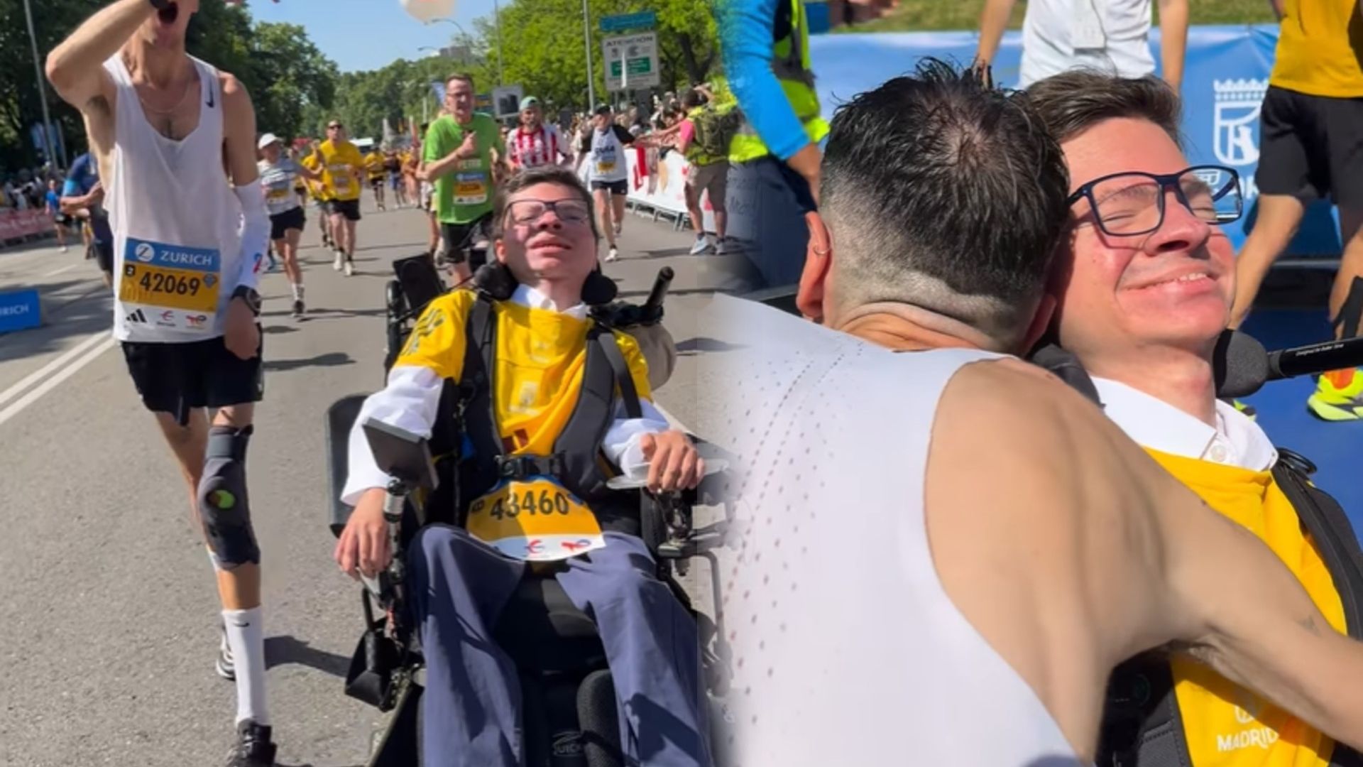 Andrés cruza la meta con Álex Roca en la Media Maratón de Madrid: así ha sido el emotivo momento