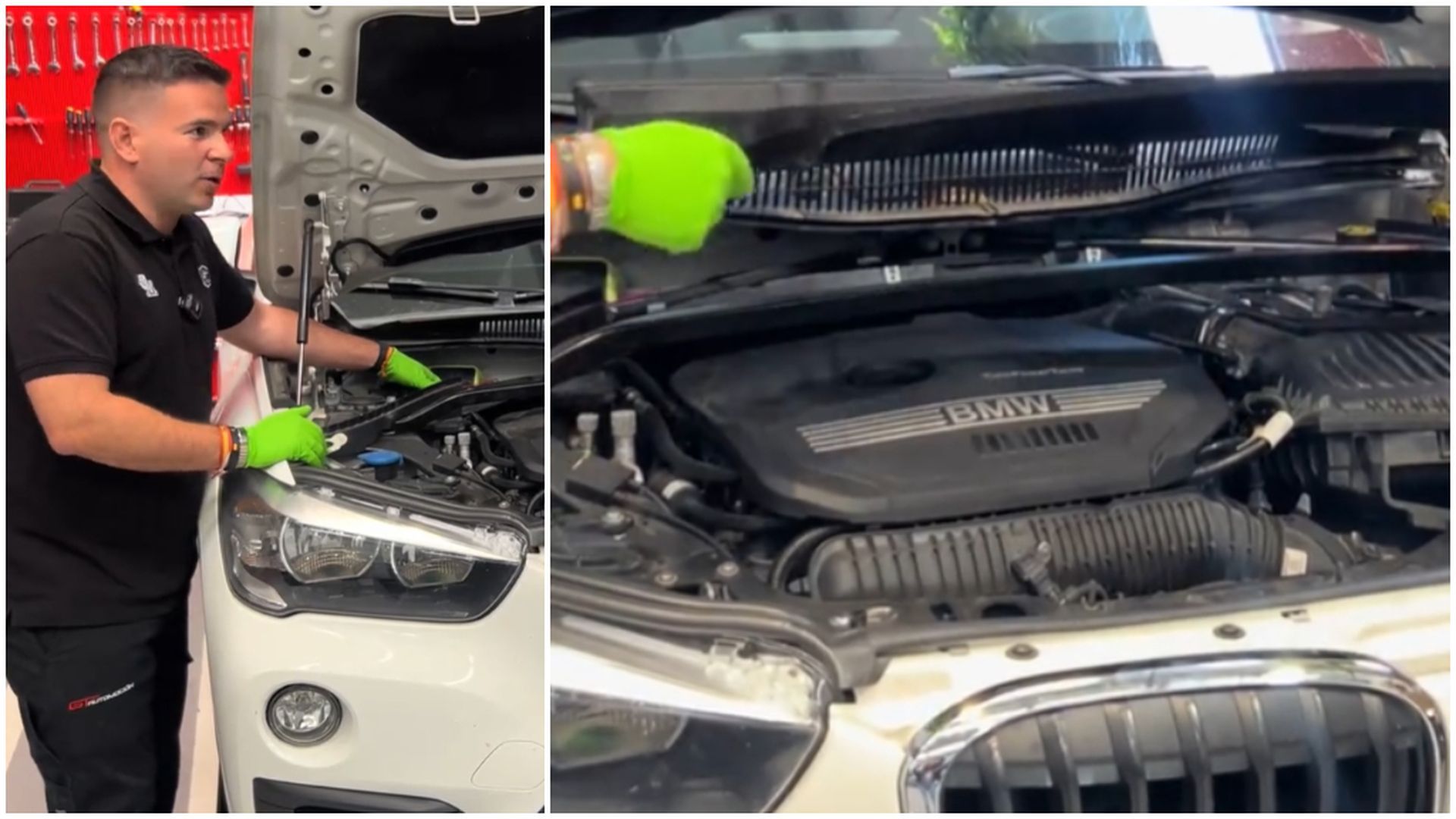 Ángel Gaitán enseñando un problema en un BMW de segunda mano