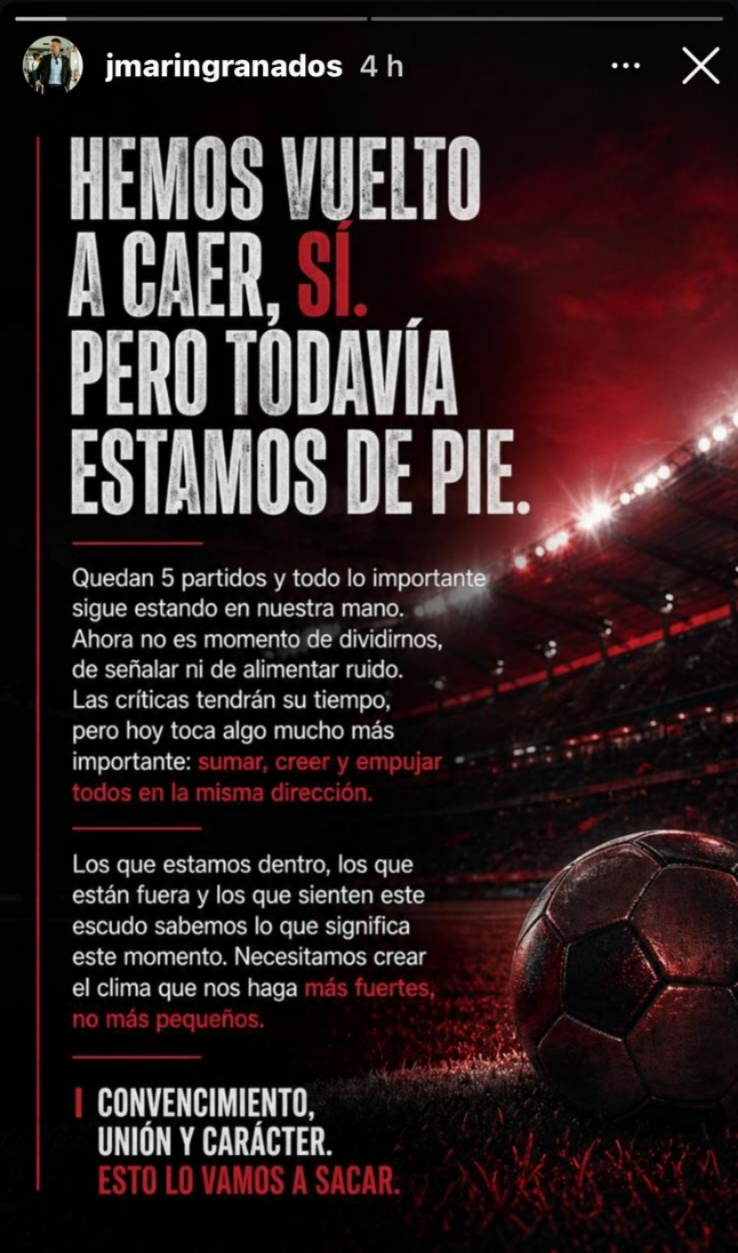 El comunicado de Jordi Marín Granados