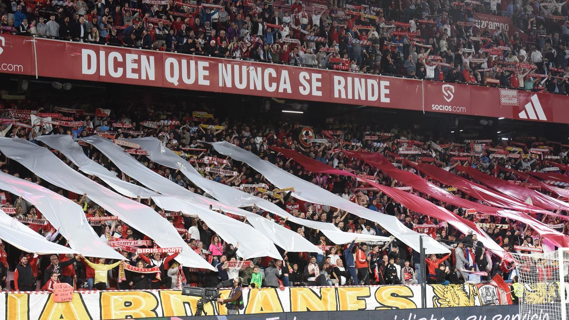 La grada de Biris Norte, antes del Sevilla-Valencia
