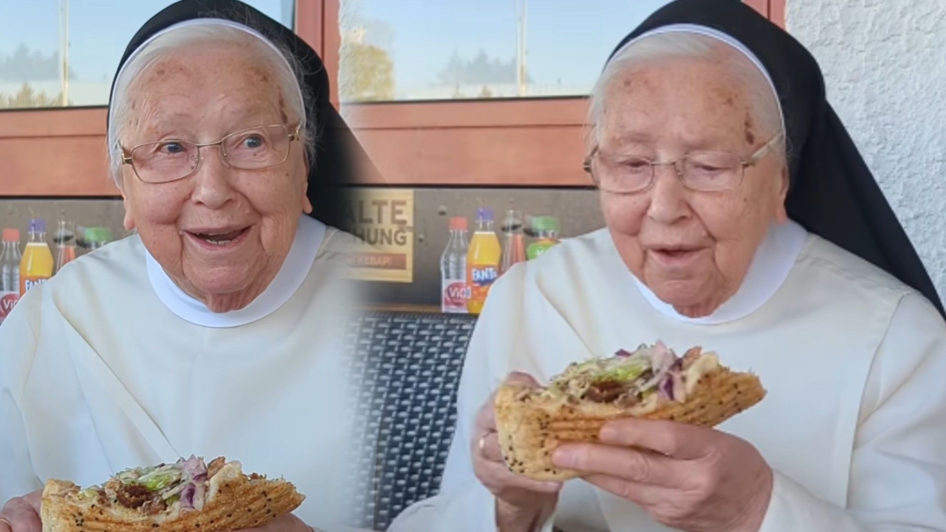 La monja de 92 años que se hace viral por comer un kebab por primera vez: "Estoy encantada"