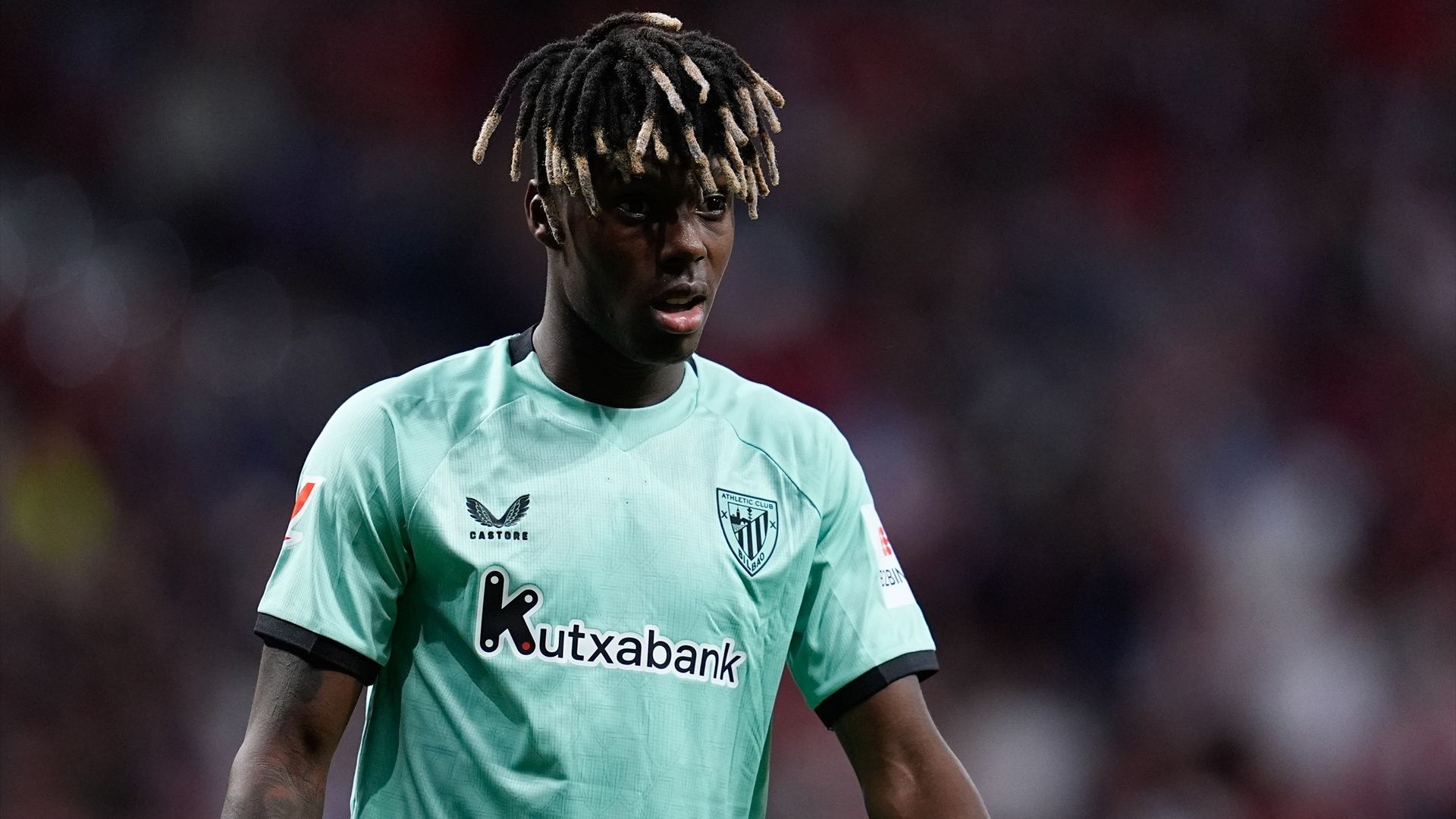 Nico Williams en el partido ante el Atlético en el Metropolitano