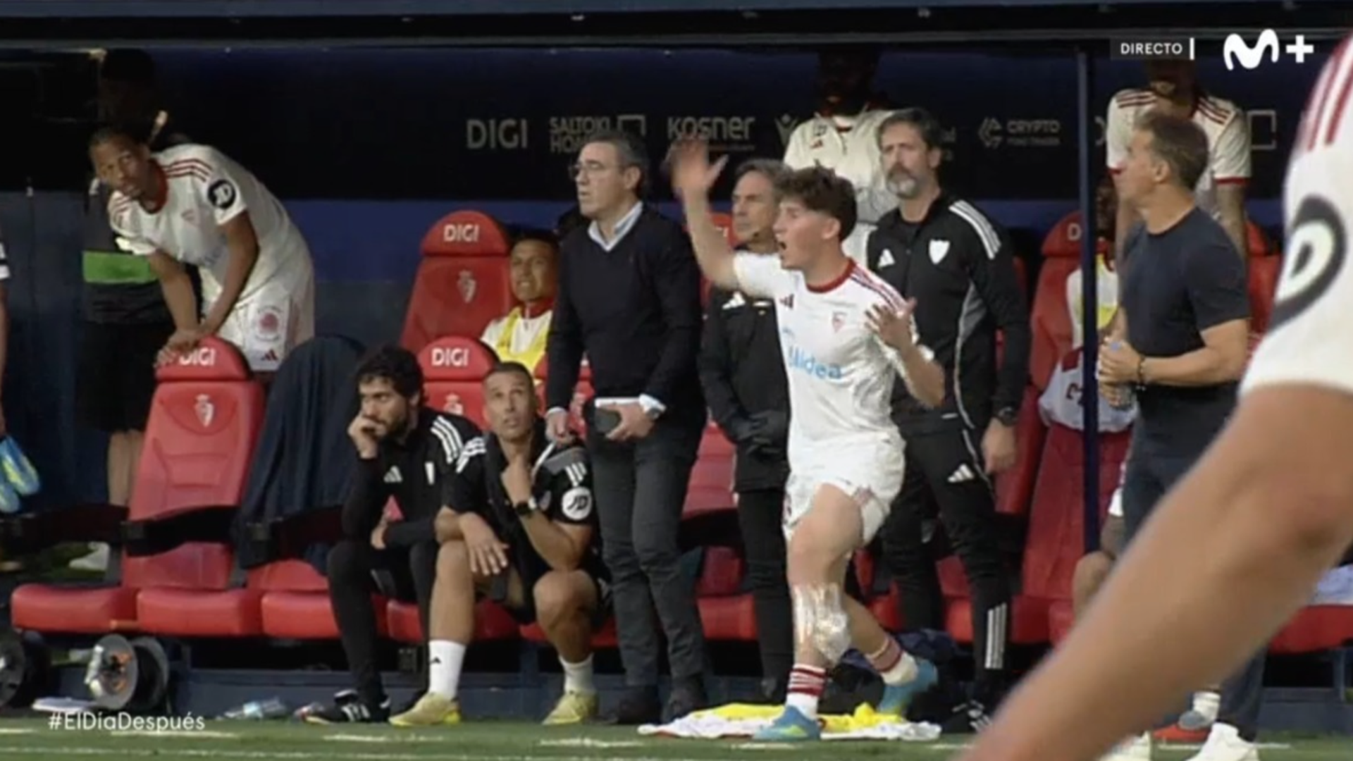 Oso, gritándole a Akor Adams.