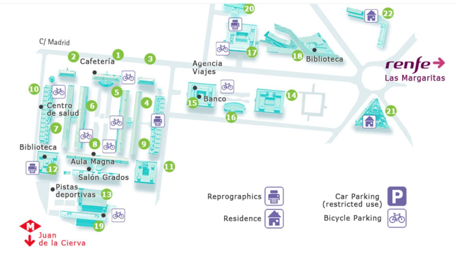 Plano del Campus en el que estudiará la Princesa de Asturias