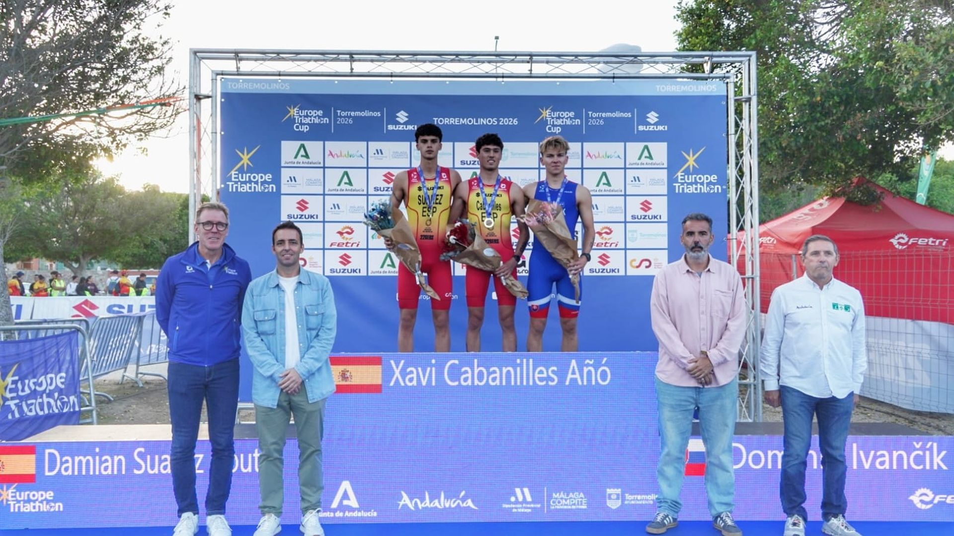 Xavi Cabanilles, en el podio de la Copa de Europa de Triatlón de Torremolinos 2026