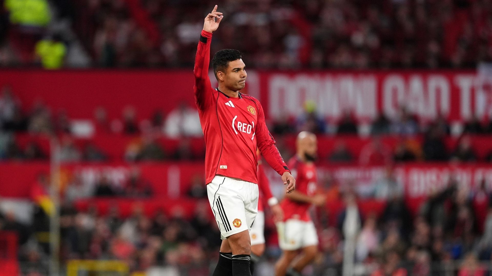 Casemiro en el Manchester United - Brentford de esta temporada