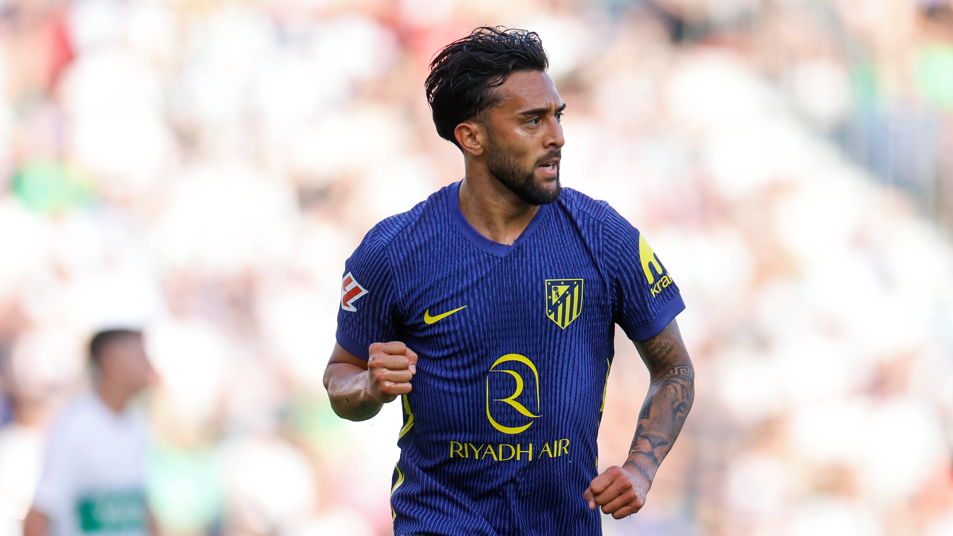 Nico González celebra un gol con el Atlético de Madrid