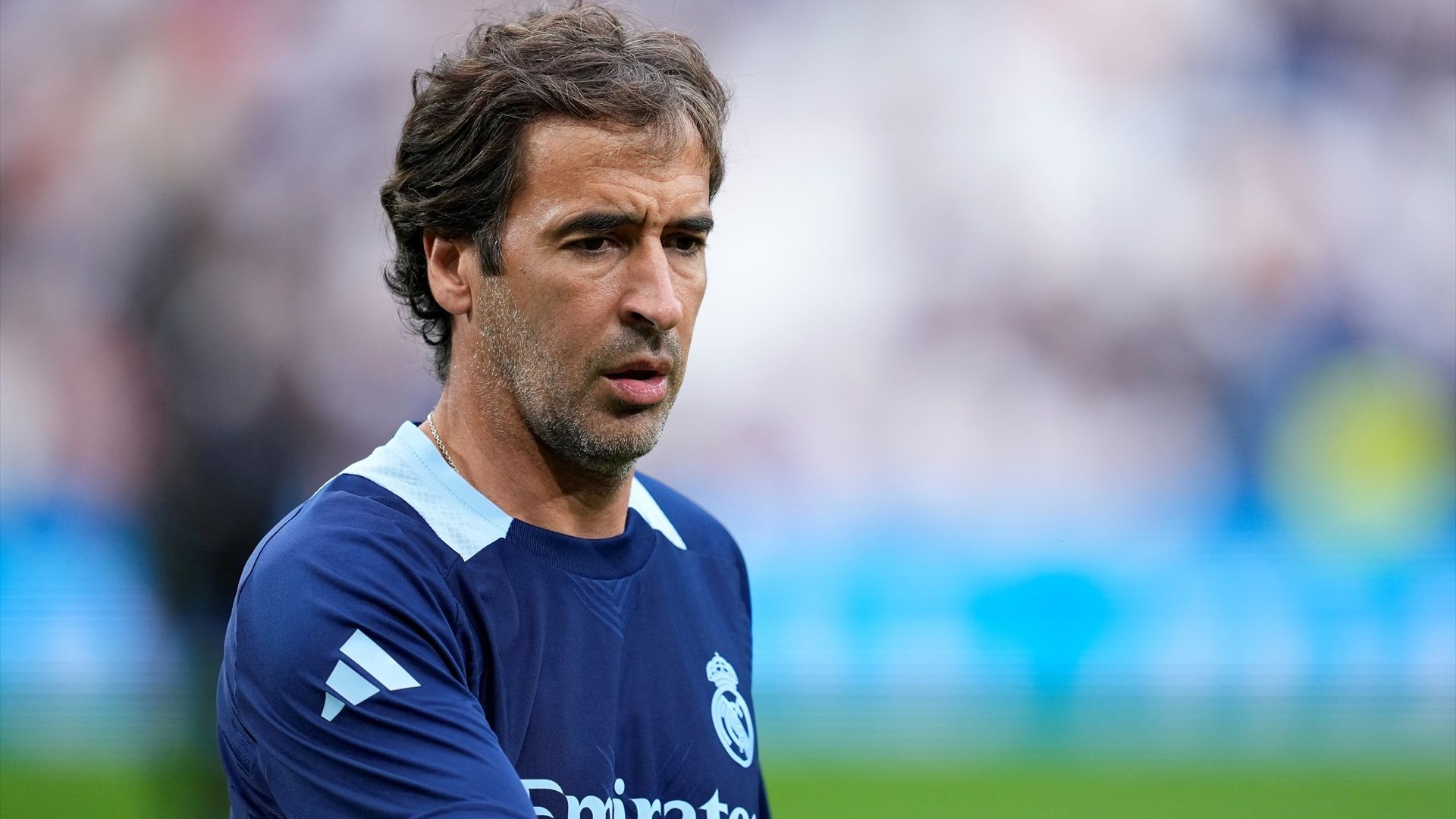 Raúl González, en el partido de leyendas del Real Madrid