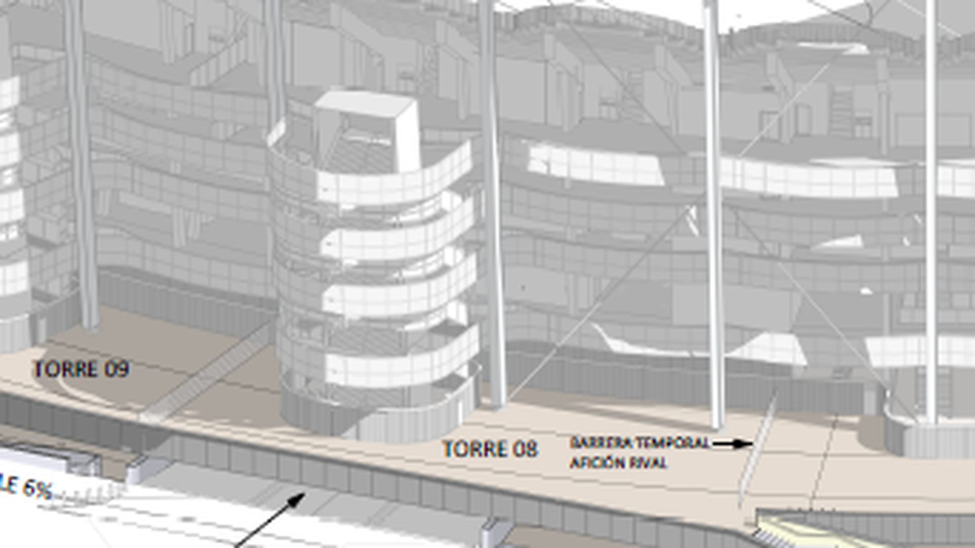 Acceso al Nou Mestalla de la afición visitante