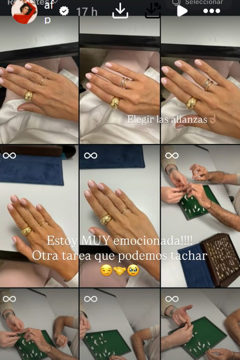 Anna Ferrer Padilla muestra las alianzas de boda que ella y Mario Cristóbal han escogido