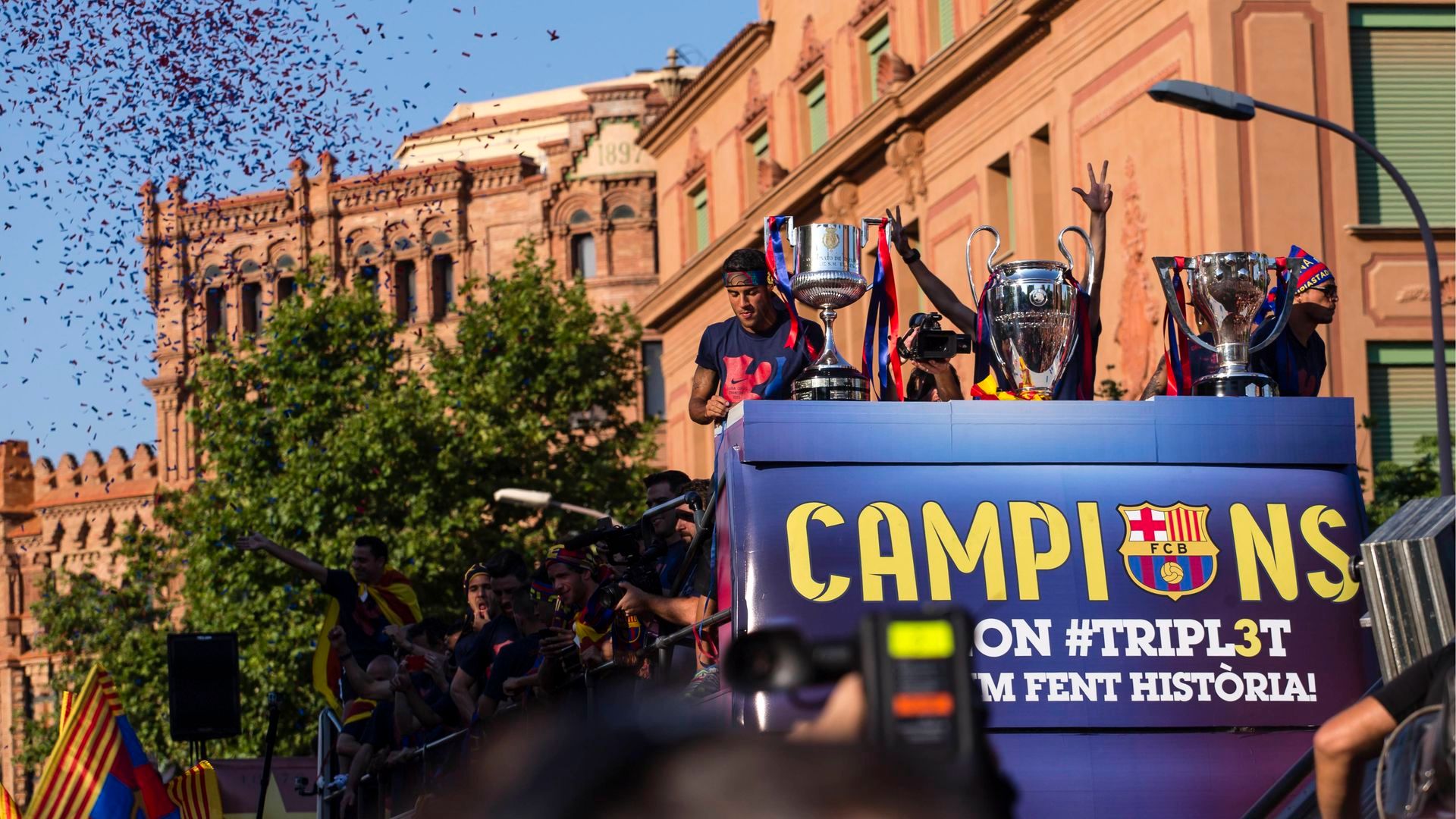 Celebración del Barcelona con la rúa