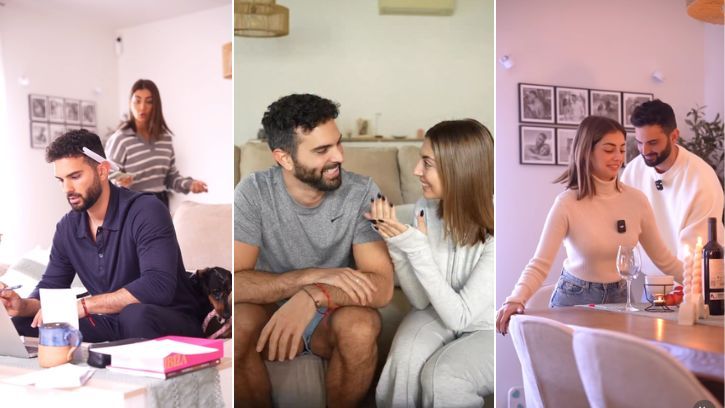 La pareja disfruta al máximo de su salón