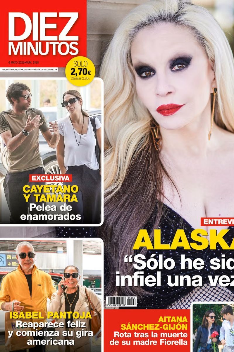 La portada de la revista Diez Minutos, con la "pelea de enamorados" de Tamara Gorro y Cayetano Rivera