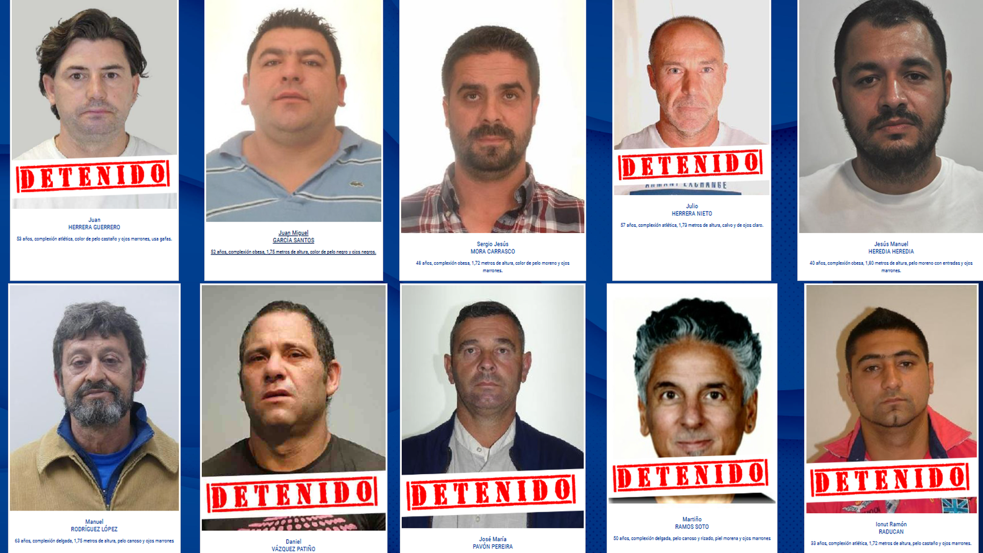 Los diez fugitivos más buscados en España