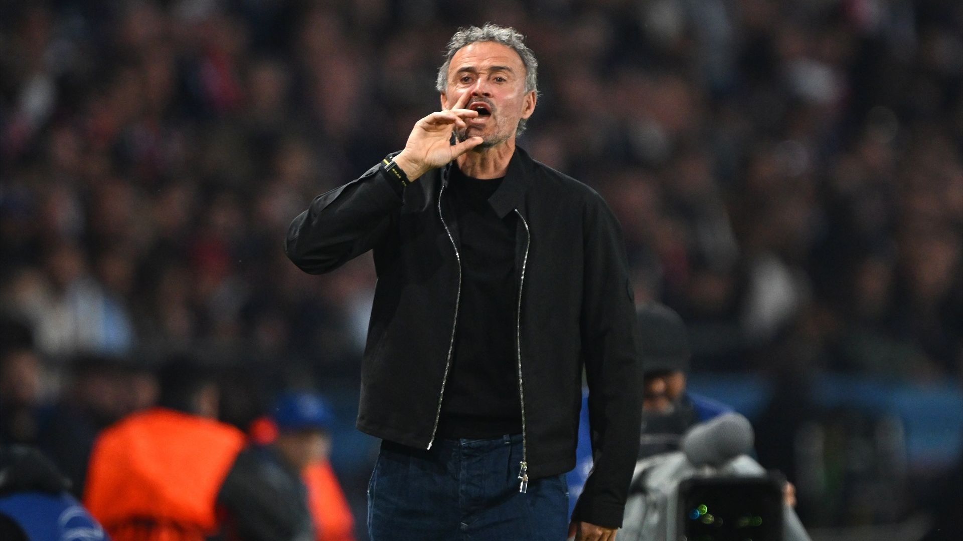 Luis Enrique durante el PSG - Bayern de esta temporada