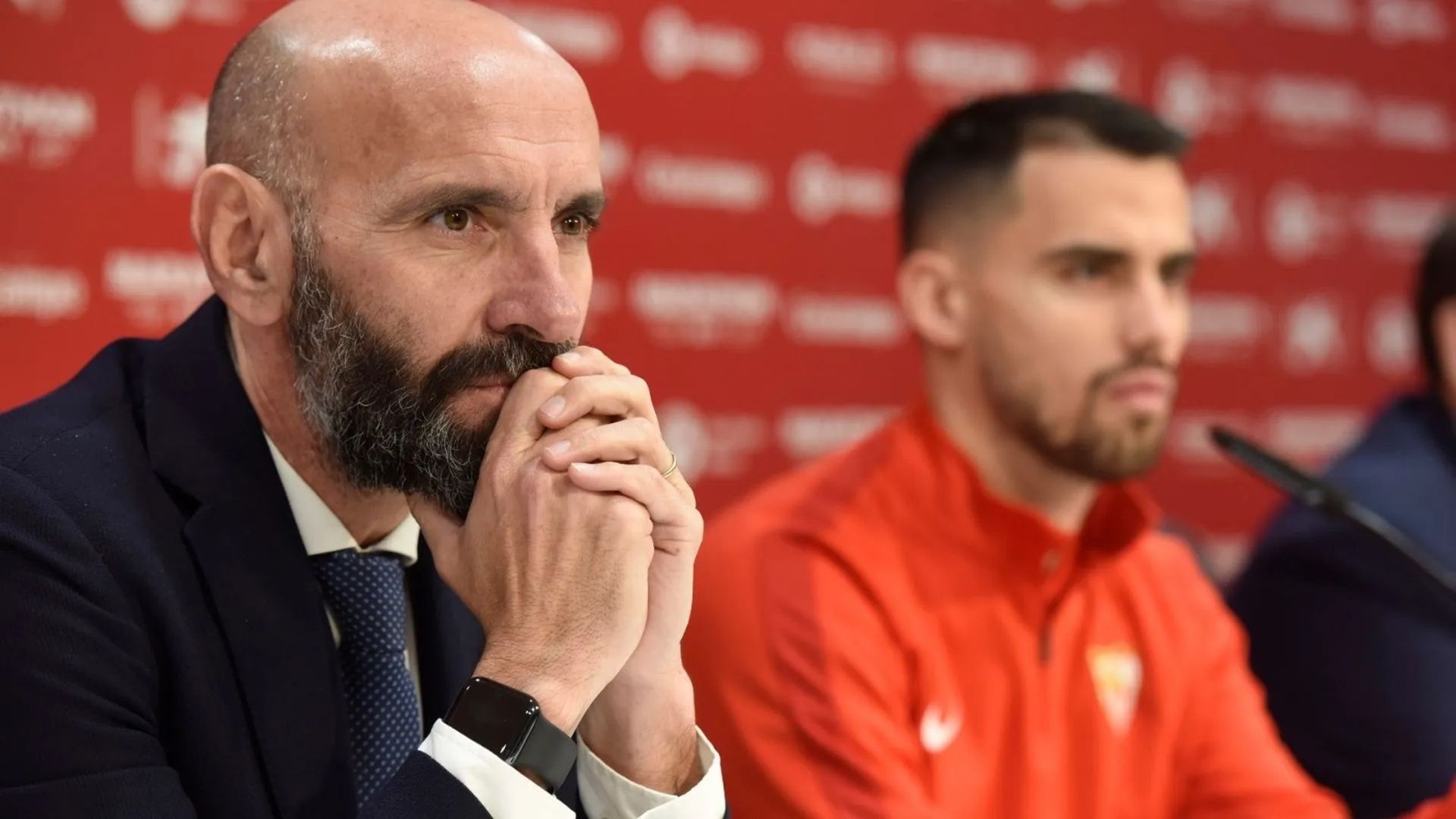 Monchi y Suso, en la presentación del gaditano