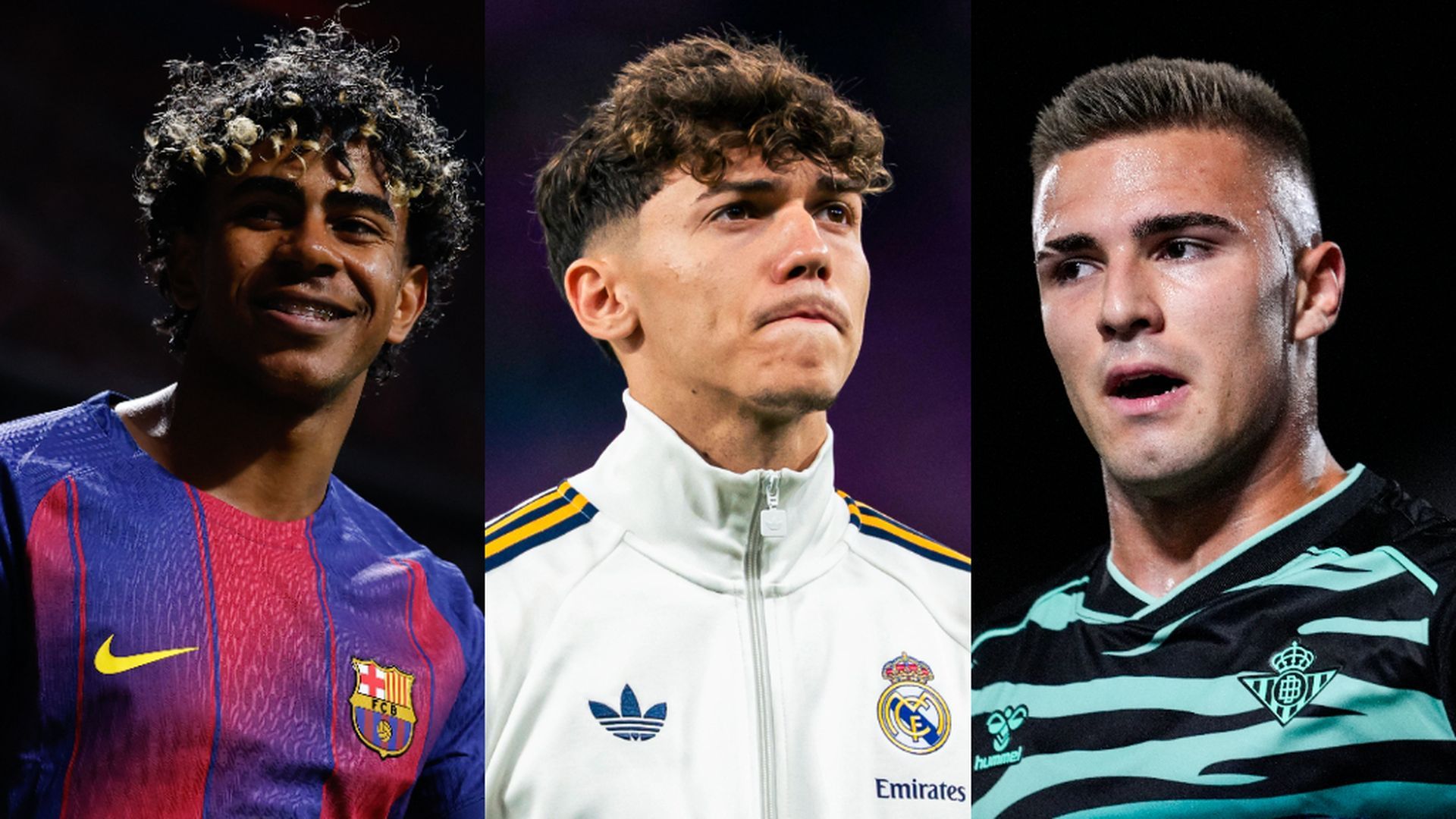 Pablo García, Lamine Yamal y Thiago Pitarch