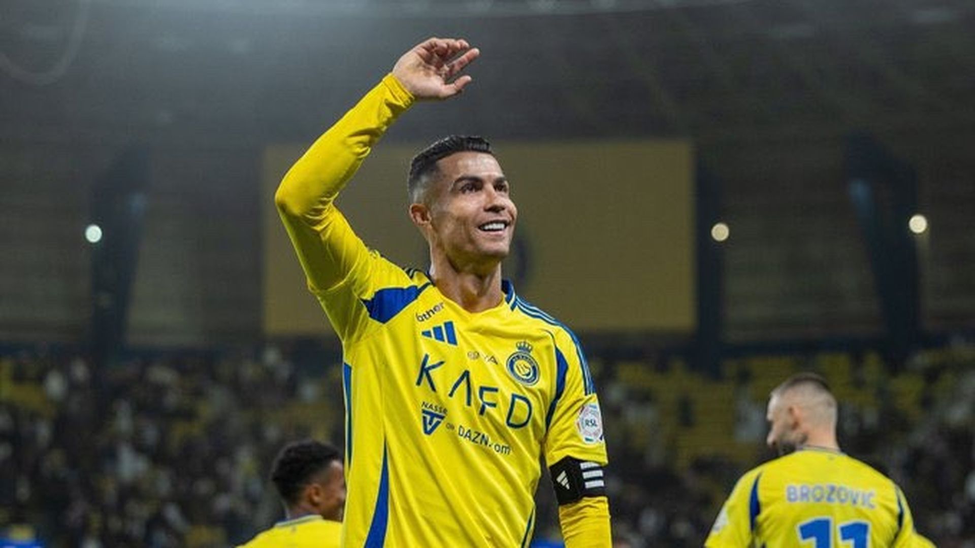 Cristiano Ronaldo celebrando un gol de Al Nassr esta temporada
