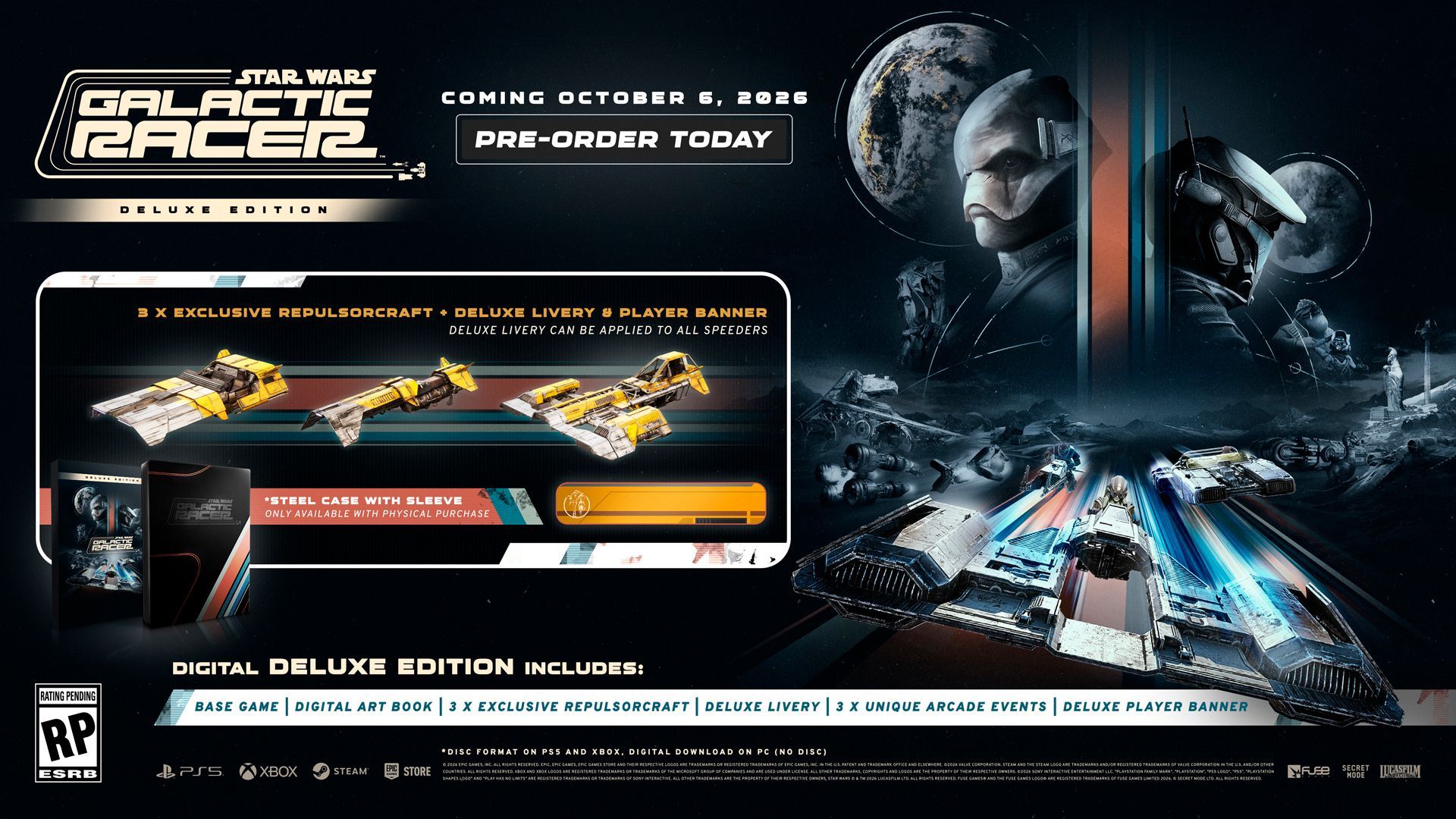 La Edición Deluxe de Star Wars: Galactic Racer luce así de bien