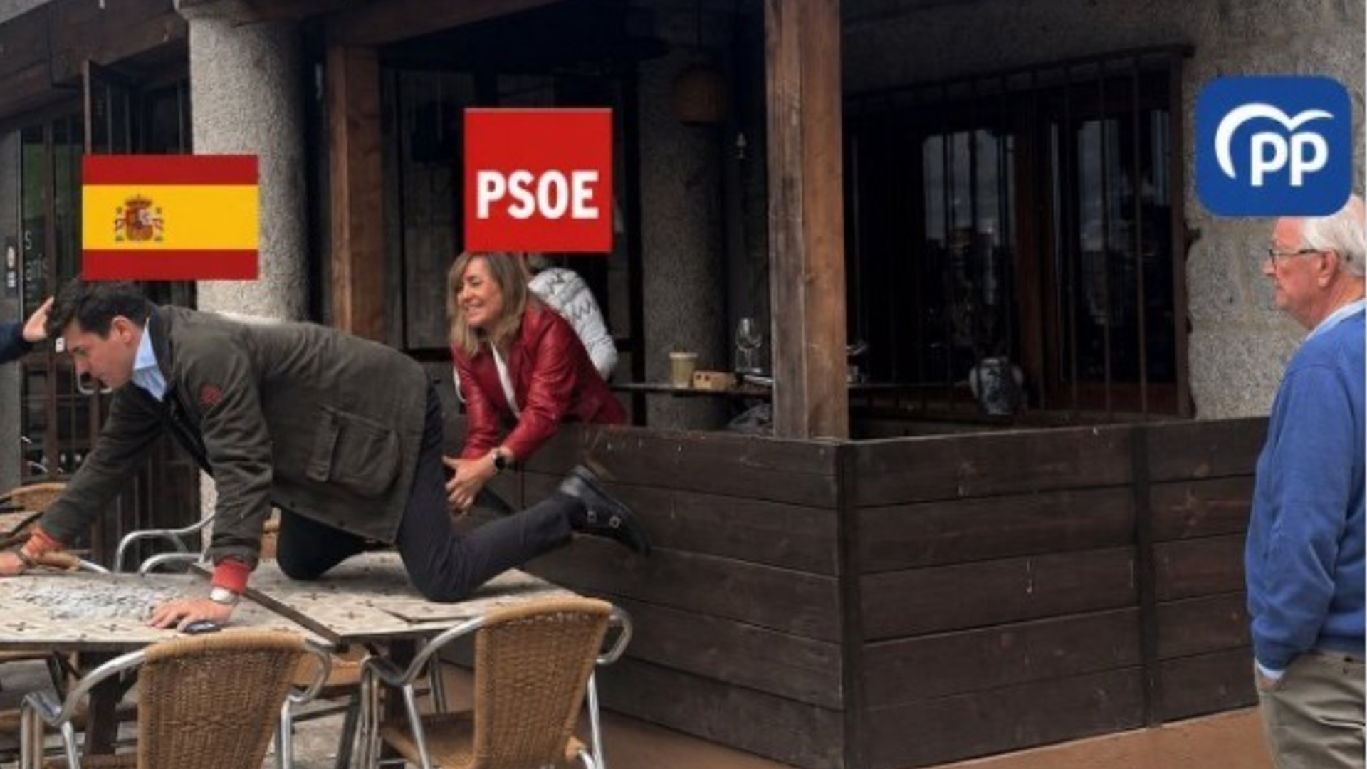 Meme sobre el altercado entre Vito Quiles y Begoña Gómez