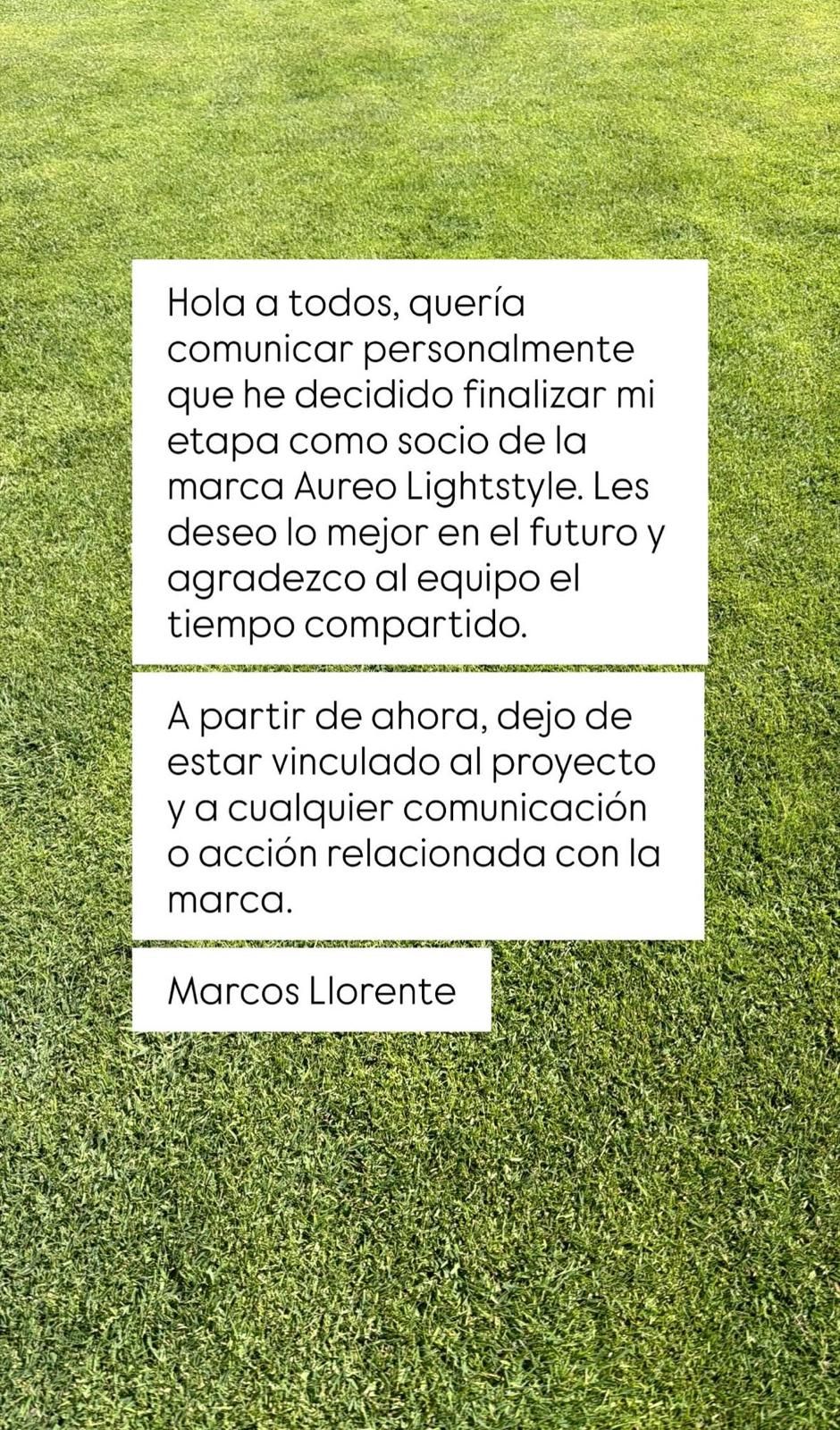 El comunicado de Marcos Llorente para desvincularse de un proyecto