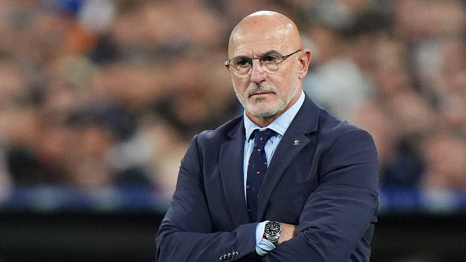 Luis de la Fuente, en un partido con España